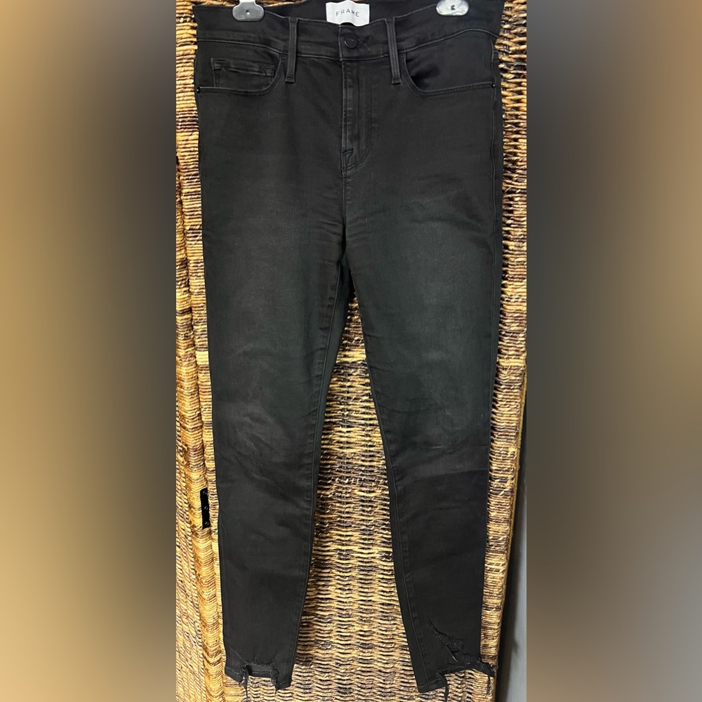 Frame - Womens Black, Size:27, Brisbane Chew, Le Skinny de Jeanne, Pre-Owned